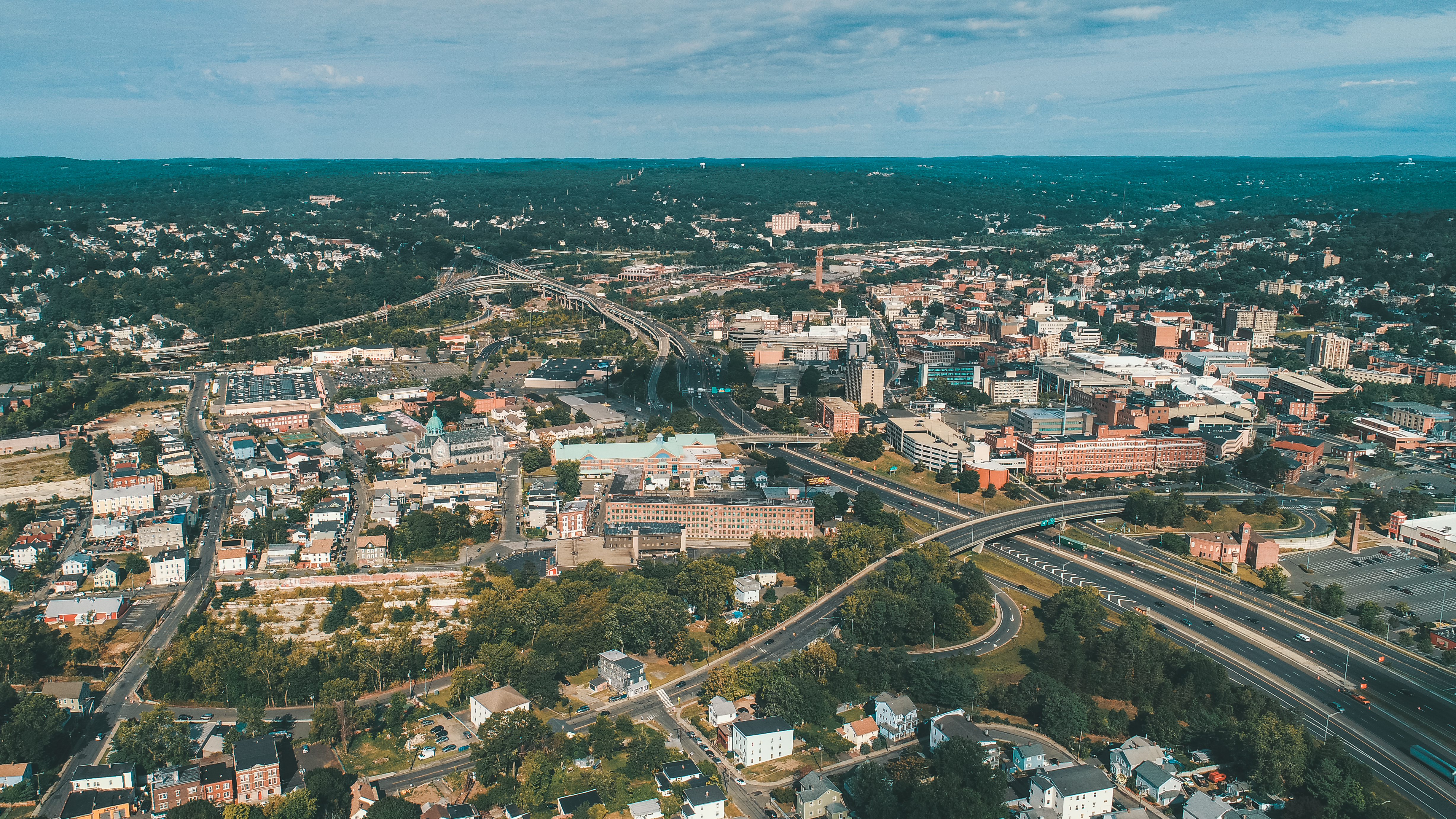 Arial shot of the Waterbury