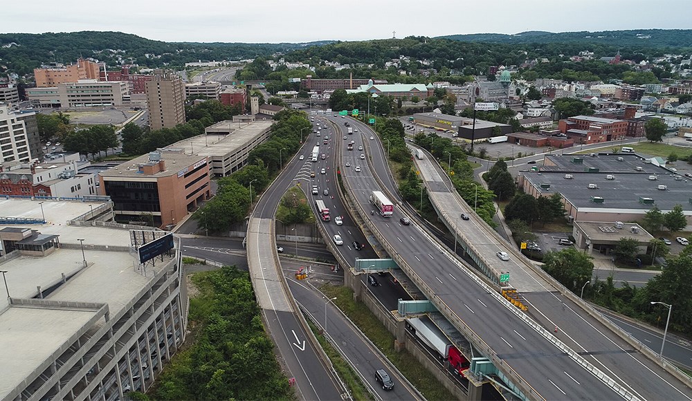 Arial shot of the interchange