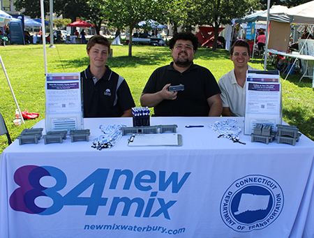 Members of the New Mix Team during a community outreach event in Waterbury.